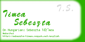 timea sebeszta business card